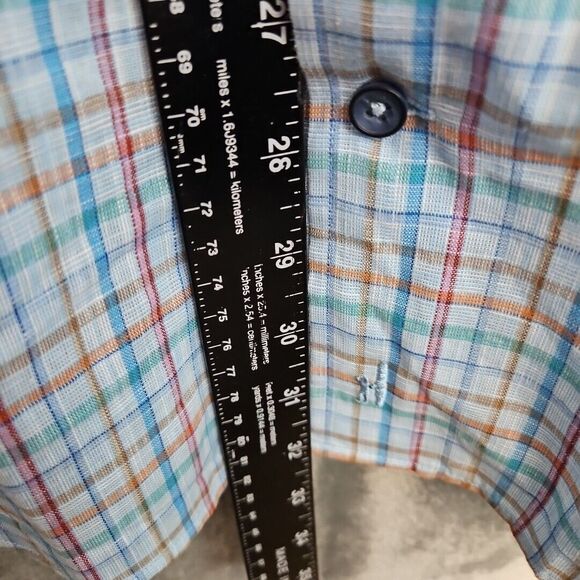 Johnnie-O Shirt Button Up Shirt Mens Medium Long Sleeve Top Shelf Blue Plaid - Picture 7 of 12